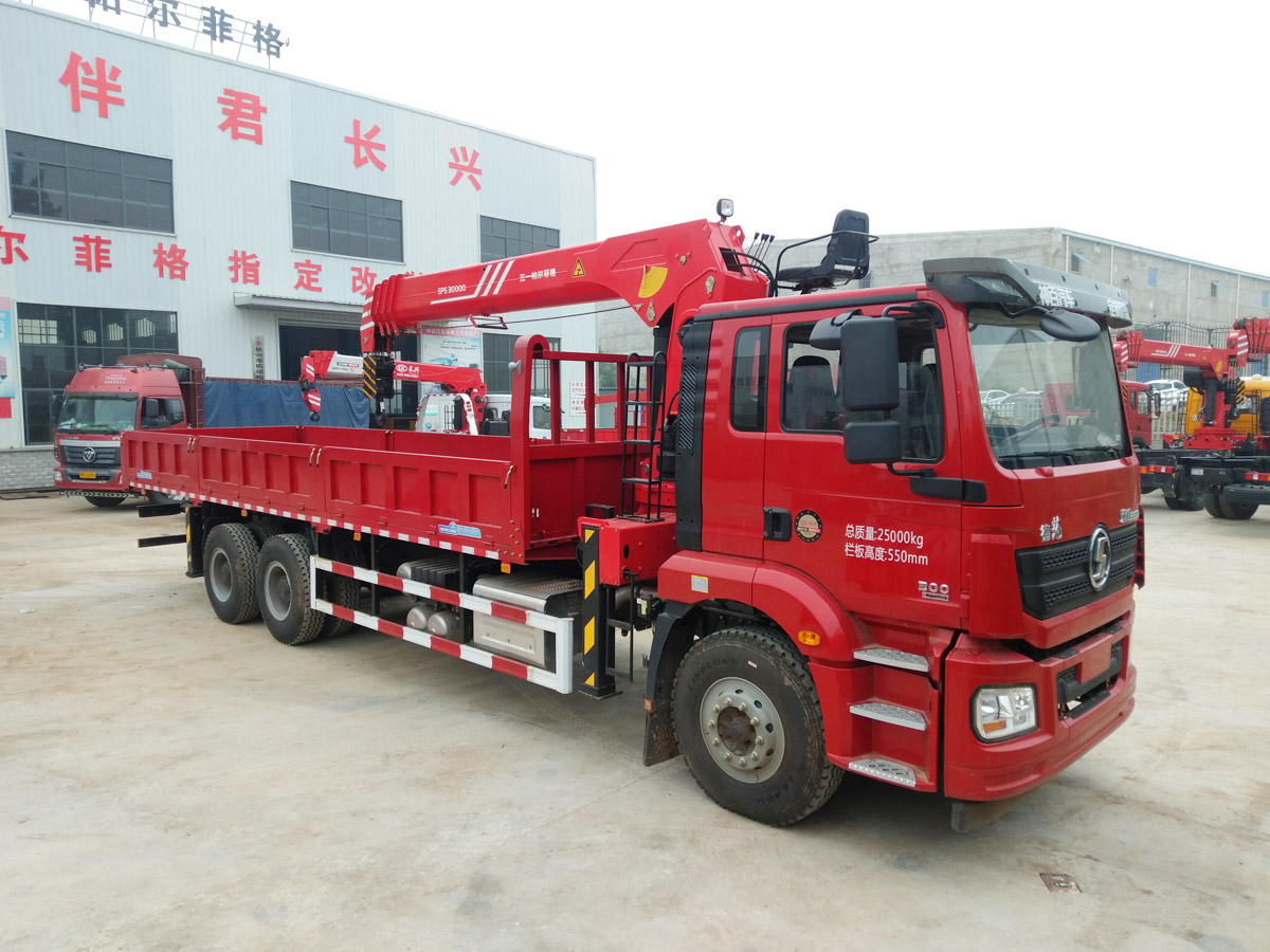 陜汽德龍新M3000駕駛室后雙橋上裝三一12噸直臂式吊機 陜汽德龍新M3000駕駛室后雙橋上裝三一12噸直臂式吊機