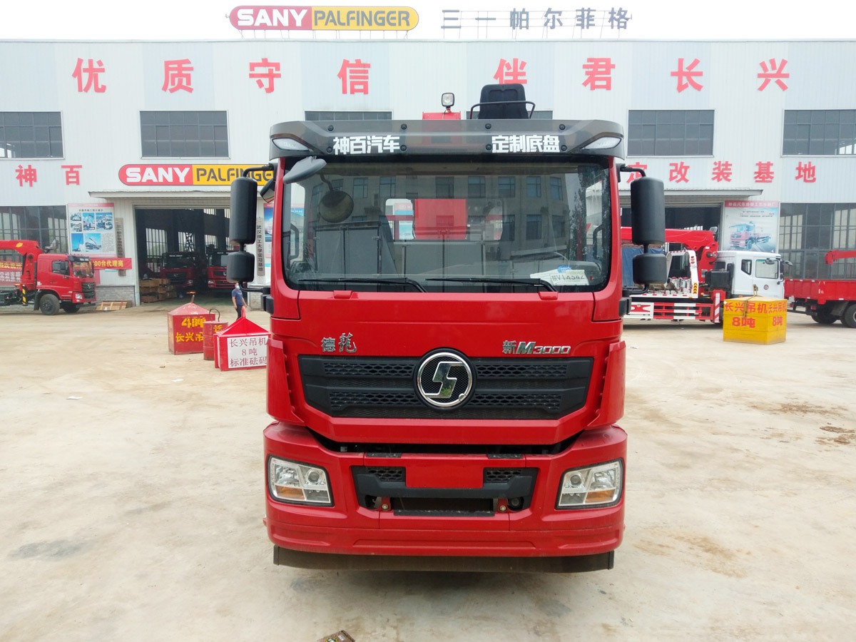 陜汽德龍新M3000駕駛室后雙橋上裝三一12噸直臂式吊機 陜汽德龍新M3000駕駛室后雙橋上裝三一12噸直臂式吊機