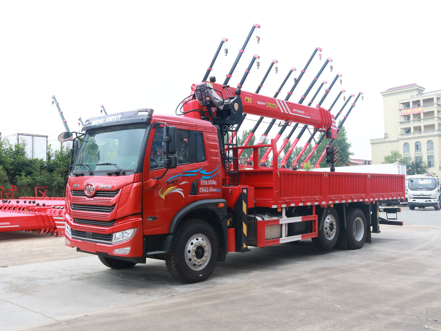 解放龍V2.0前提升橋上裝三一12噸直臂式吊機 解放龍V2.0前提升橋上裝三一12噸直臂式吊機